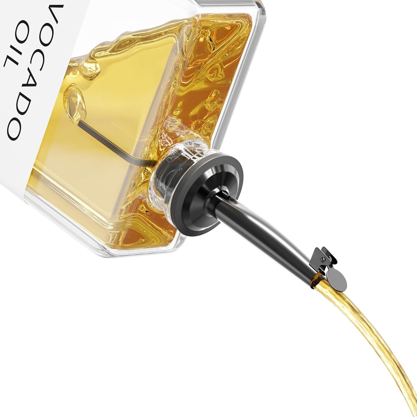 New England Stories Kitchen Cooking Oil Dispenser Set, Olive Oil and Vinegar Bottles, Soy Sauce Dispenser - 6 Pieces, Black, Durable & Stylish Design