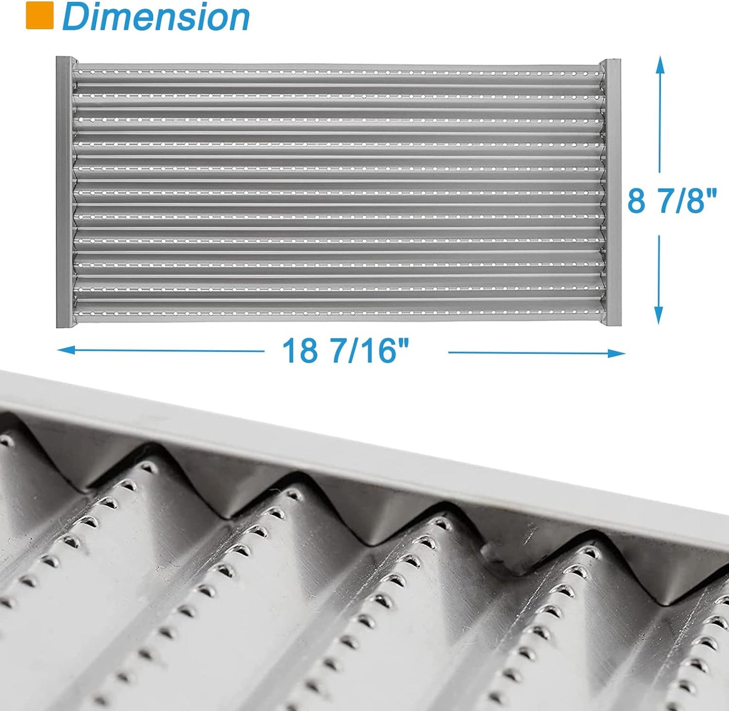18 7/16" Stamped Stainless Steel Replacement Emitter for Charbroil Commercial Tru-Infrared Prior to 2015 463246909 463241013 463243911 463241313 463241314 463247109 (3-Pack)
