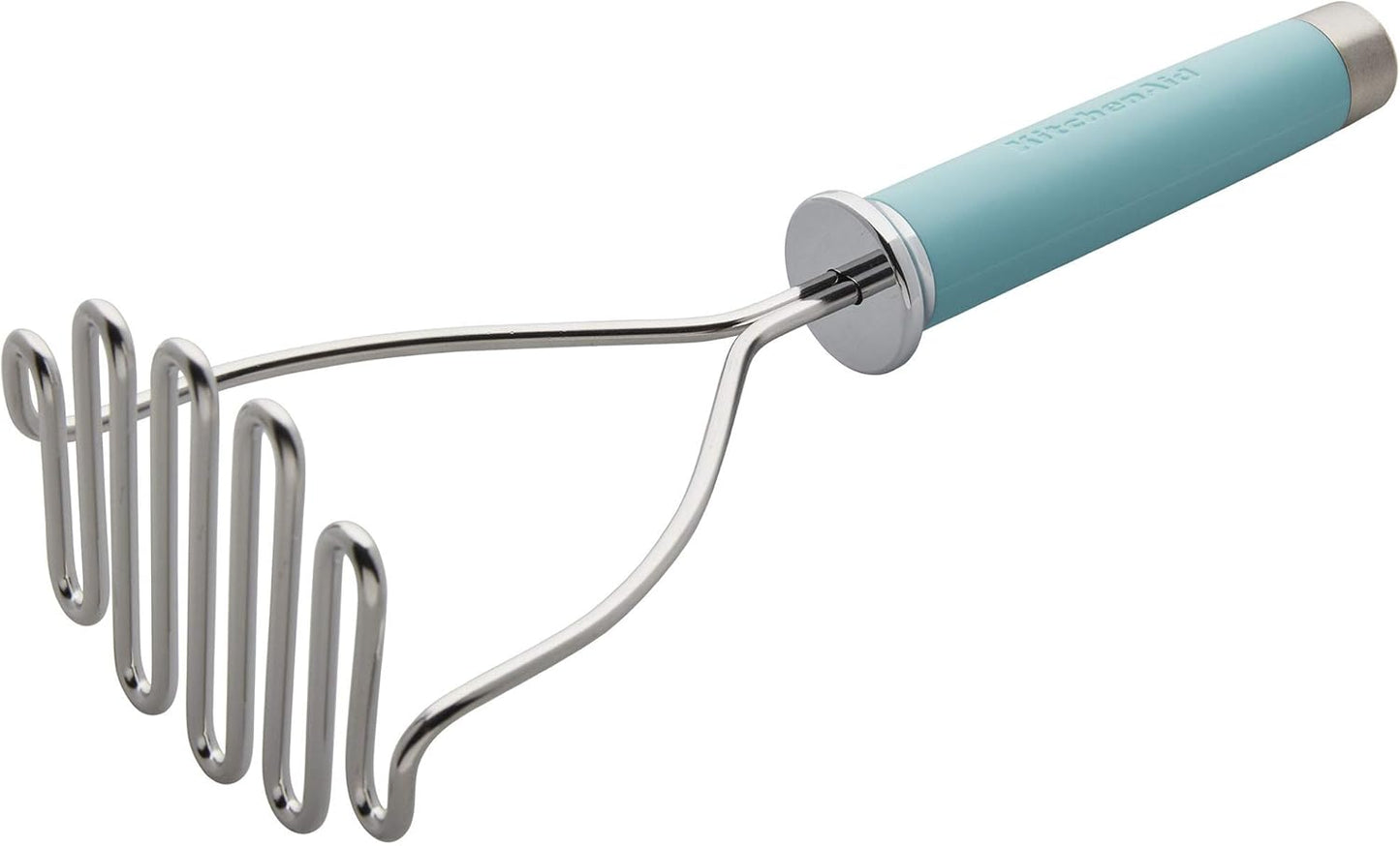 KitchenAid Gourmet Stainless Steel Wire Masher, 10.24-Inch, Aqua Sky