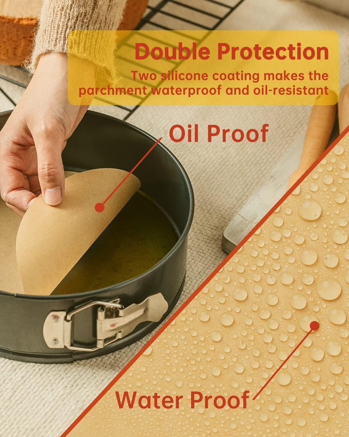 Katbite 200Pcs 6 Inch Parchment Paper Rounds, Unbleached & Non-stick, Precut Parchment Circles for Cheesecake Spring Pans, Fridge Storage/Freezing Hamburger Patties