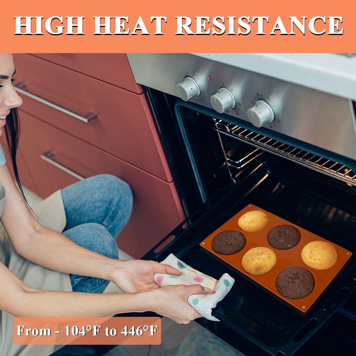 3 Pack Silicon Muffin Top Pan, 6-Cavity Non-Stick Egg Molds for baking, 3" Round Silicone Muffin Tin for English Muffins, Egg bites, Corn Bread, Whoopie Pies, Cookies