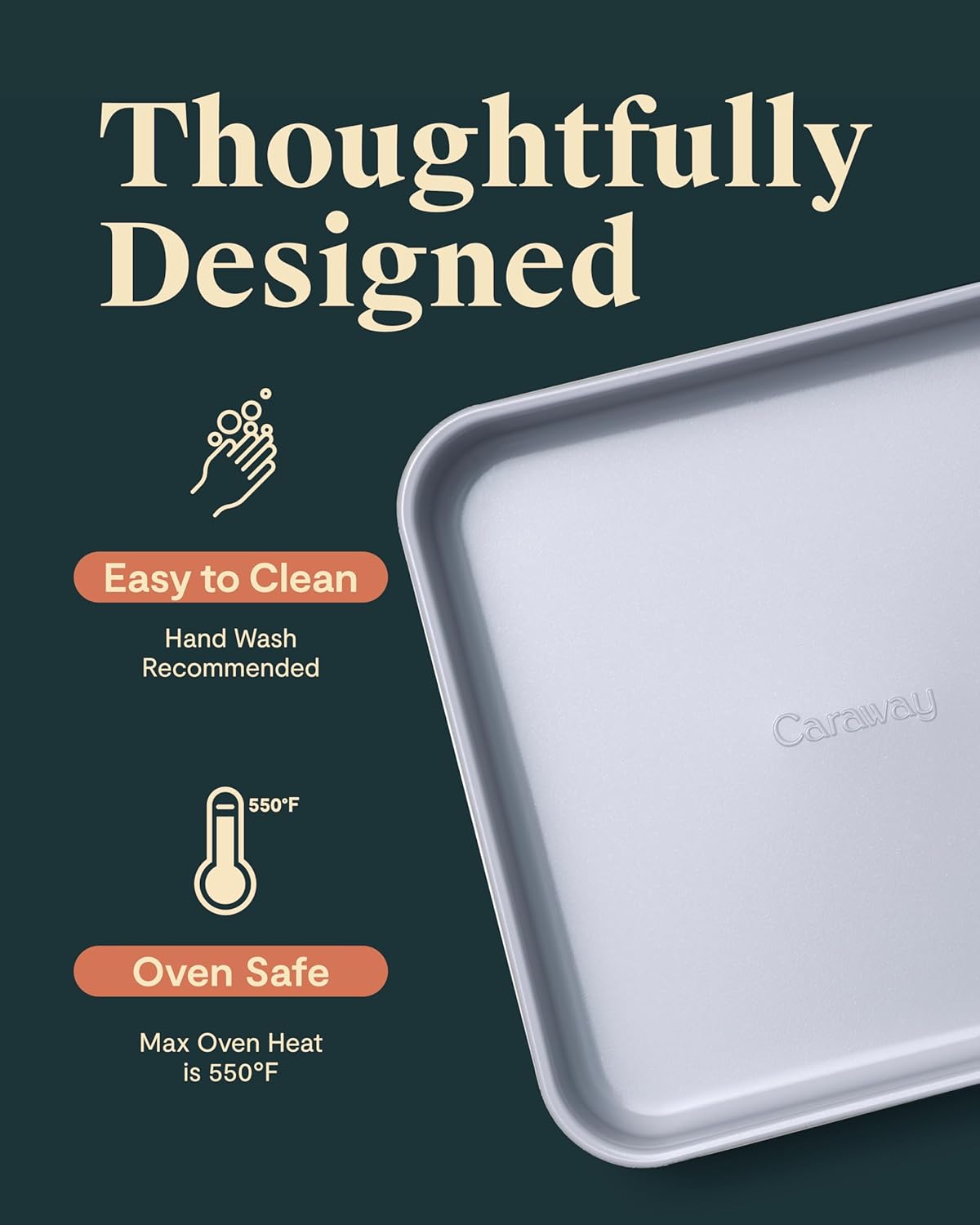 Caraway 9” Square Pan Duo - Non-Stick Ceramic Coating - Free From Forever Chemicals - Cake Pan Perfect for Brownies, Lemon Bars, & More - White