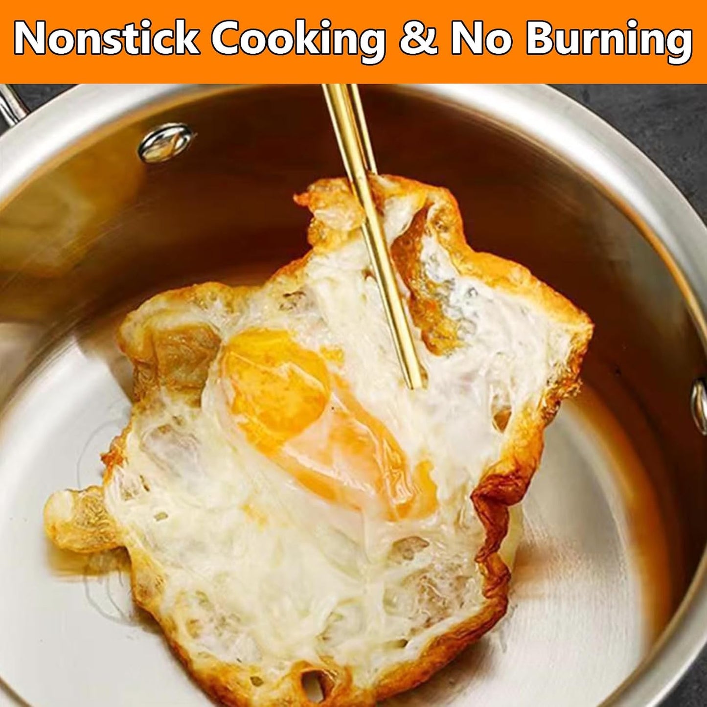 Stainless Steel Stock Pot with Visible Lid for Pasta, Soup, Spaghetti, Nonstick Thick Bottom Stockpot, Induction Pasta Pot Compatible with All Cooktops, Dishwasher Safe,5.6QT