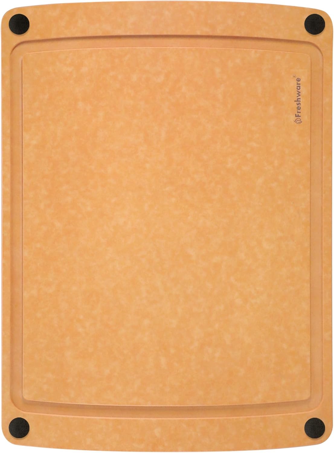 Freshware Wood Cutting Board for Kitchen, Juice Groove, Non-Slip Silicone Feet, Dishwasher Safe, X Large, 18" x 13", Natural