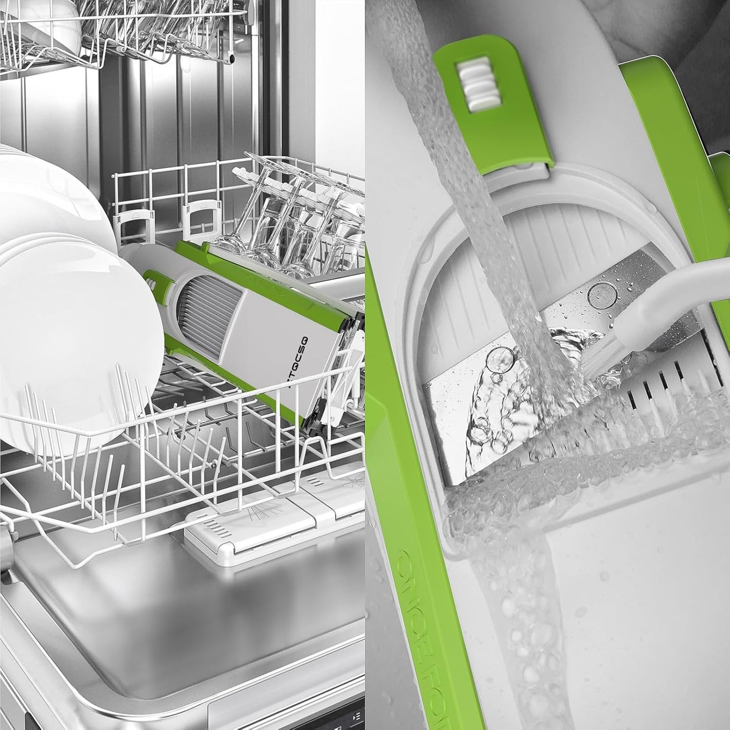 Safe Mandoline Slicer for Kitchen, Vegetable & Food Cutter & Thickness Adjustable 0.1-8 mm. Easy to Clean, Storage, Kitchen Faster Slice Artifact (Only Slice) (Green)