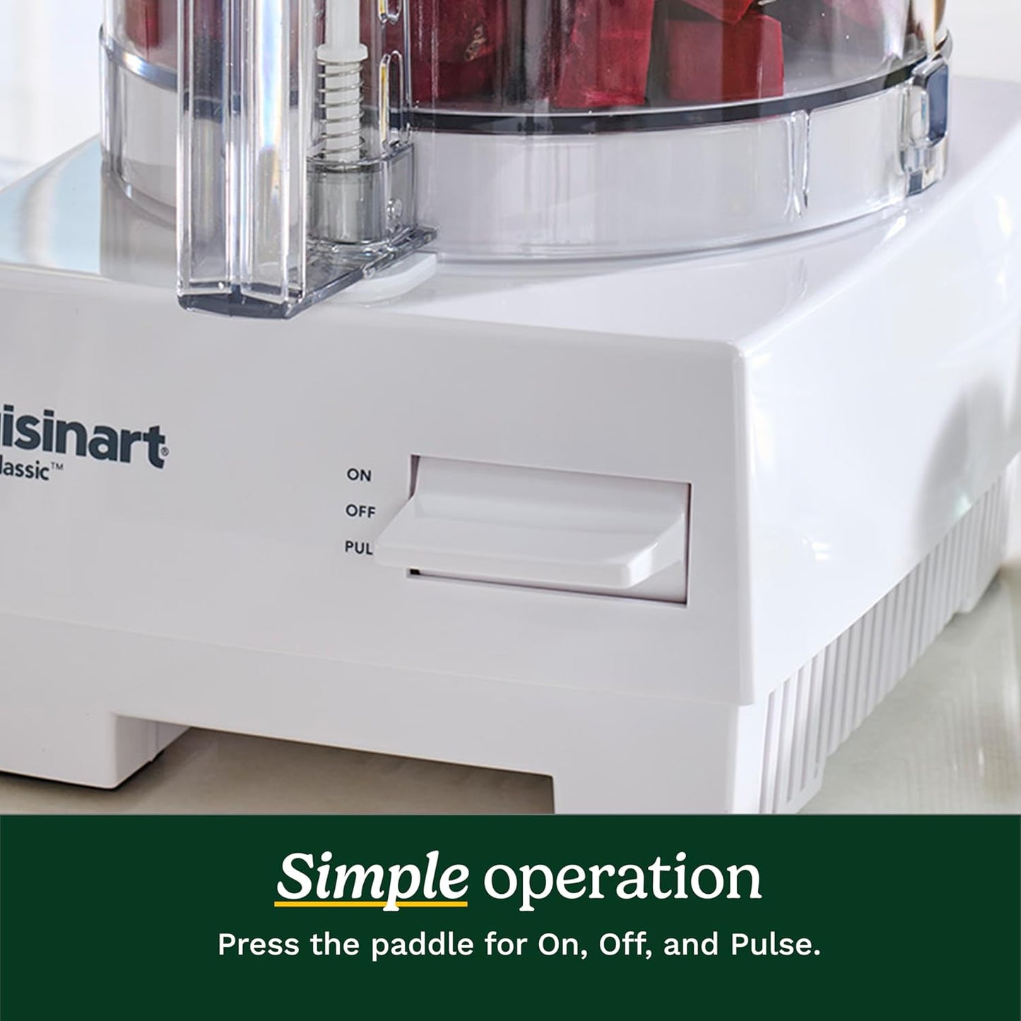 Cuisinart 7-Cup Pro Classic Food Processor, 600-Watt Motor, Vegetable Chopper & Blender for Mincing, Dicing, Shredding, Puree & Kneading Dough, DLC-10SYP1, White