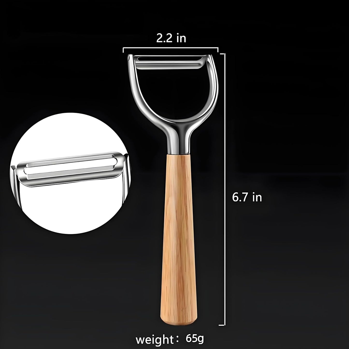 Vegetable peeler, stainless steel Y peeler, suitable for potato and fruit, vegetable peeler, ergonomic non-slip handle, super sharp powerful blade, solid wood handle