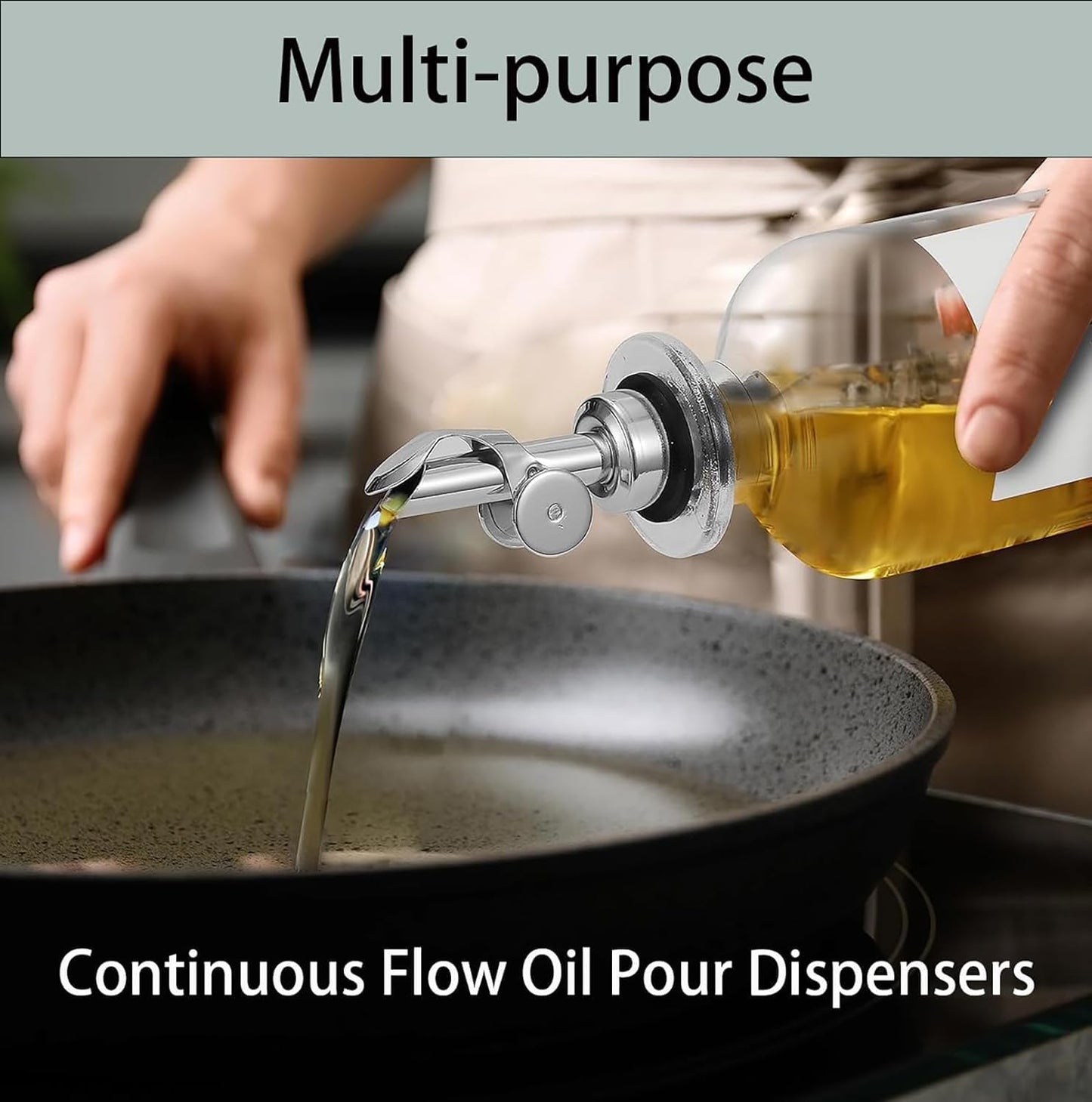 Pafusen 6 Pack Weighted Liquor Pour Spout, Auto Flip Olive Oil Dispenser Spout, Pour Spout for Liquor Bottles, Olive Oil Spout, Bottle Pourers for Alcohol Wine Syrup Home Bar Accessories Silver