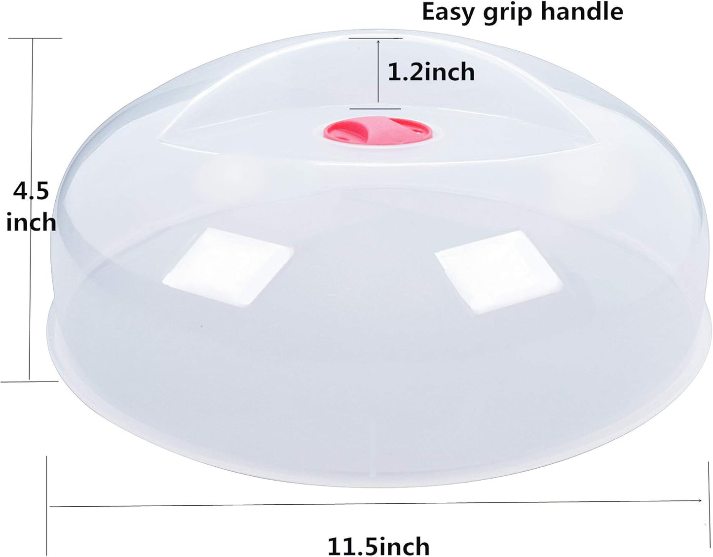 Microwave Cover for Food, Large Microwave Plate Cover Guard Lid with Steam Vents Keeps Microwave Oven Clean, 11.5 Inch BPA Free & Dishwasher Safe-2PCS red