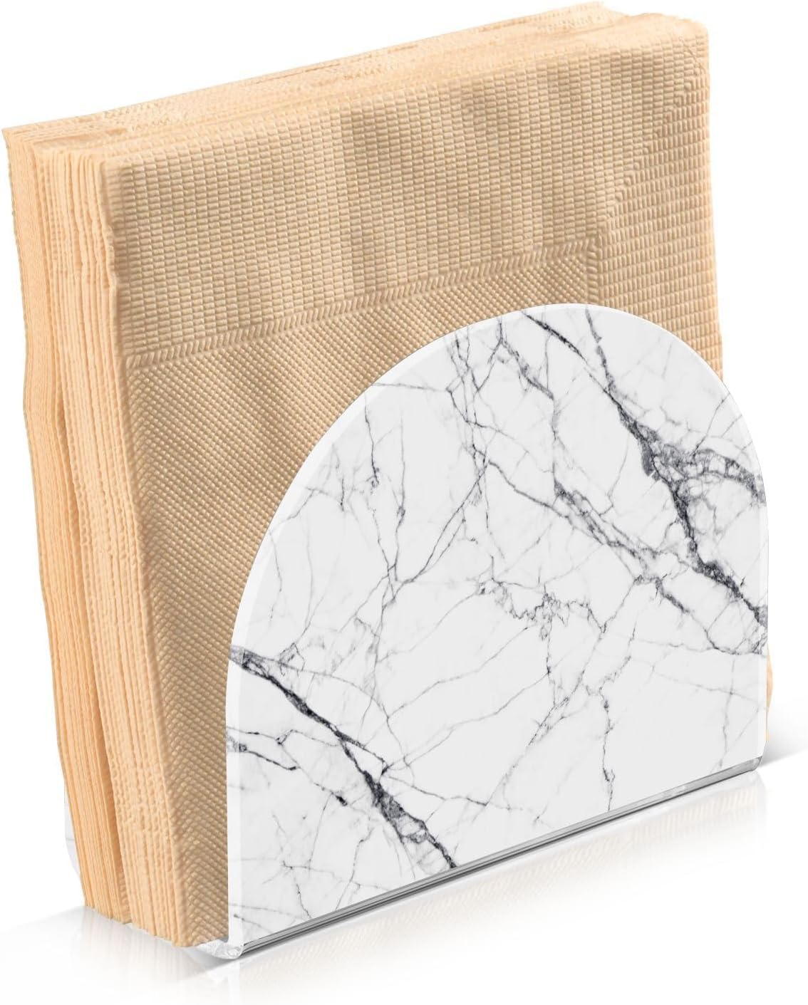 White Black Marble Napkin Holder for Table Paper Napkins Holder Acrylic Tissue Dispenser Kitchen Dining Room Bathroom Party Car Decor