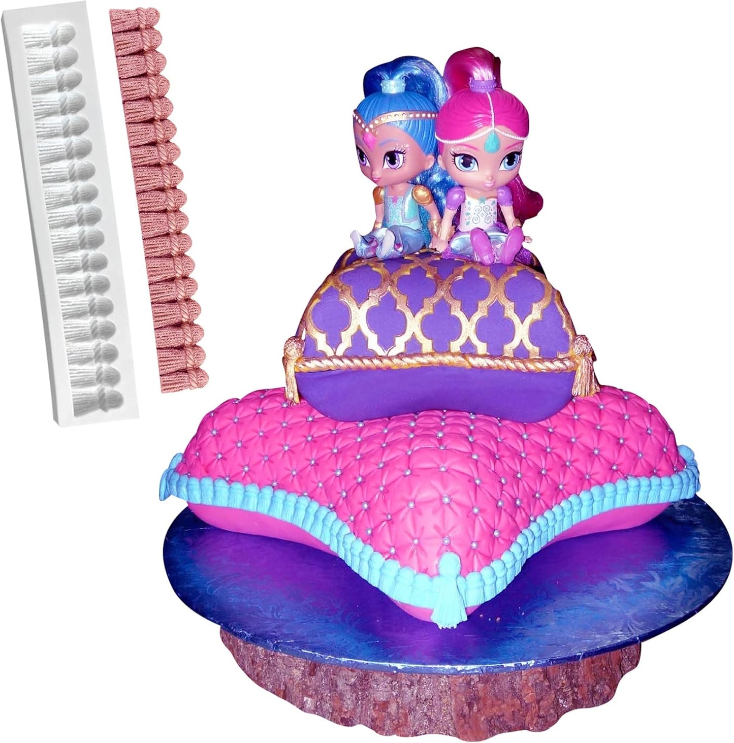 Macrame Tassel Cake Decoration Fondant Border Mold 3pcs, Curtain Chocolate Silicone Molds for Cake Decorating Candy Sugar Craft Flower Paste Cookies Marzipan Butter Gum Clay Resin Gypsum