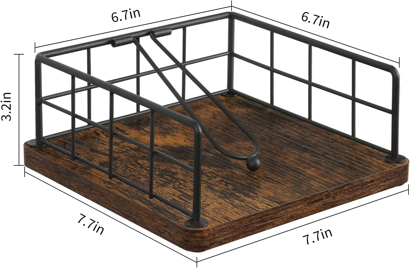 YINMIT Napkin Holder for Table, Farmhouse Napkin Holders with Weighted Arm, Wood Rustic Napkin Holders for Paper Napkins, Napkins Holder for Kitchen, Dining Table