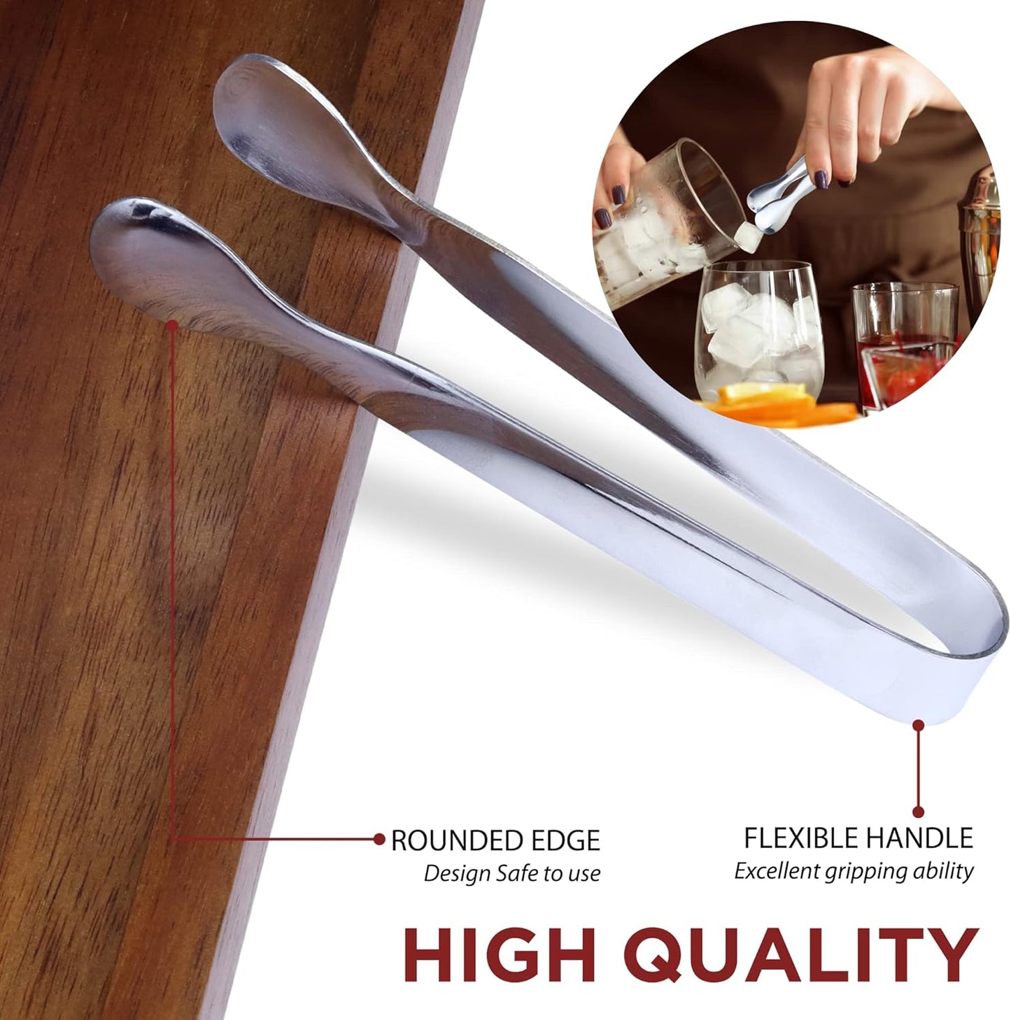 DUGATO 12 Pack Mini Serving Tongs (4.3 Inch Stainless Steel) - Small Appetizer, Sugar Cube & Ice Tongs for Tea Party, Coffee Bar, Buffets - Silver