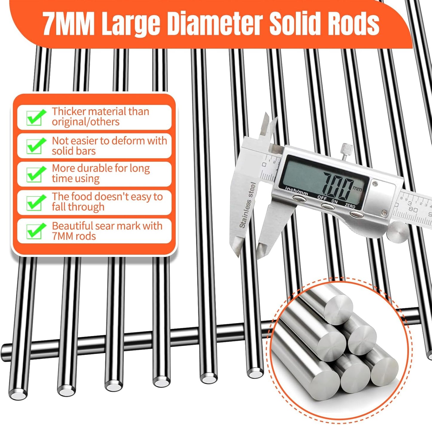 Porcelain-Enameled Grill Flavorizer Bar Heat Plates with 2 Pack Stainless Steel Cooking Grates Grill Replacement Parts for Weber Genesis II 300 Series E-310 E-315 E-330 E-335 S-310 S-335