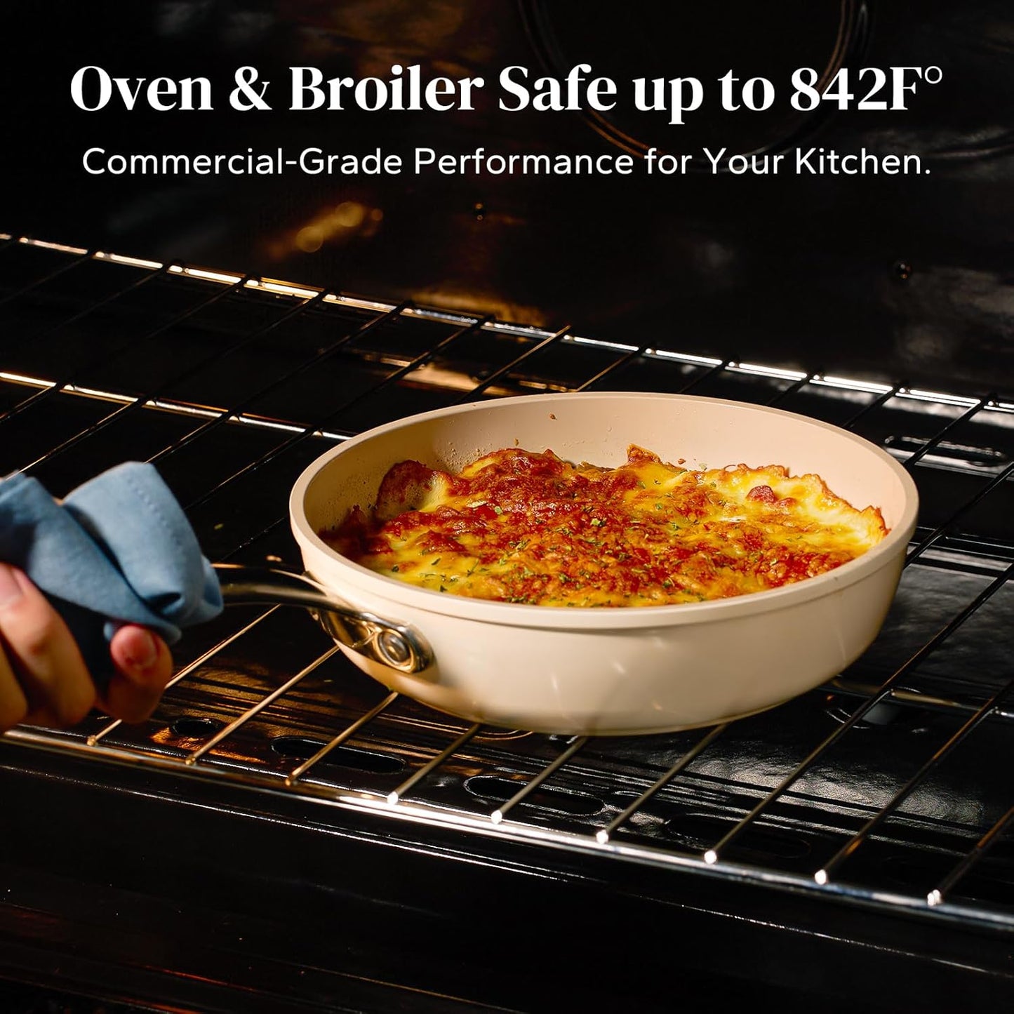 Redchef Nonstick Frying Pans Set, 4-Piece Ceramic Frying Pan, 8" 9.5" 11" Saute Pan Skillet, Non Toxic Ceramic Pan for Cooking, Pots and Pans, PFAS & PTFE & PFOA Free, Dishwasher & Oven Safe, Beige