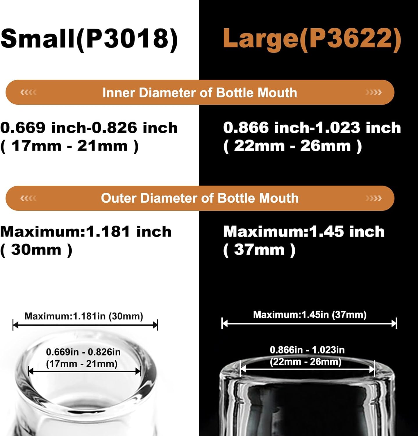 Oil Pour Spout, Olive Oil Spouts, Dispenser Pour Spouts for Bottles, Plastic-free, Leak Proof, Vinegar,Wine and Sauce for Kitchen and Bar Accessories-2PCS