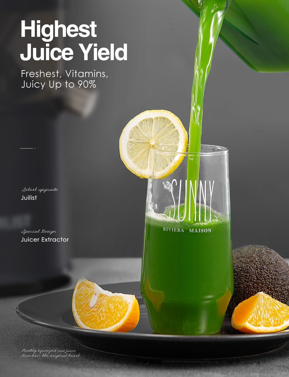 Juicer Machines, Juilist 3" Wide Mouth Juicer Extractor, for Vegetable and Fruit with 3-Speed Setting, 400W Motor, Easy to Clean, Black