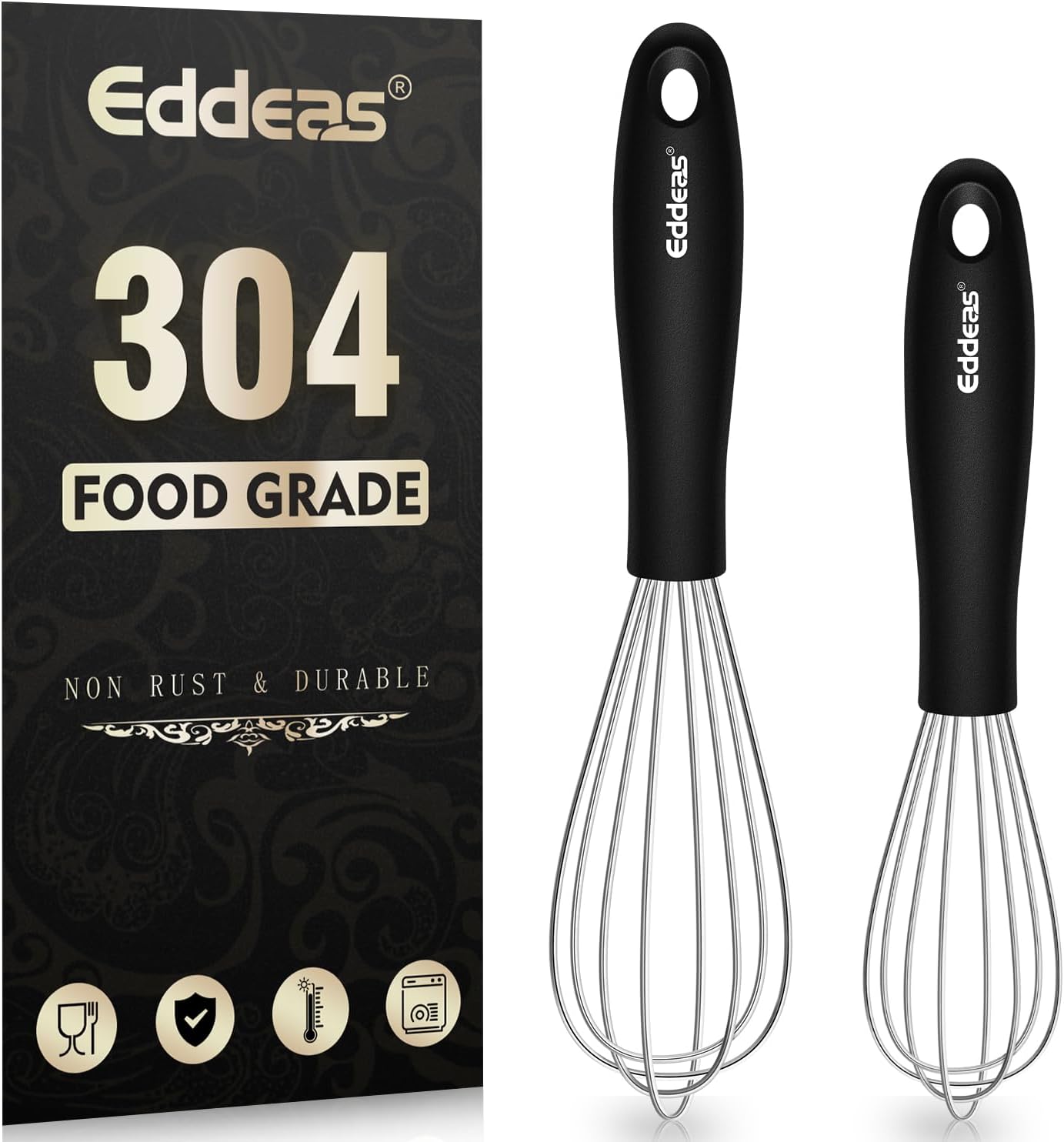 Mini Whisks - Small Whisks （7 and 5.5 inch ）Stainless Steel,Kitchen Balloon Whisk, Sturdy Wires ＆ Strong Handles,Suitable for Egg, Espresso, Hot chocolate, sauces