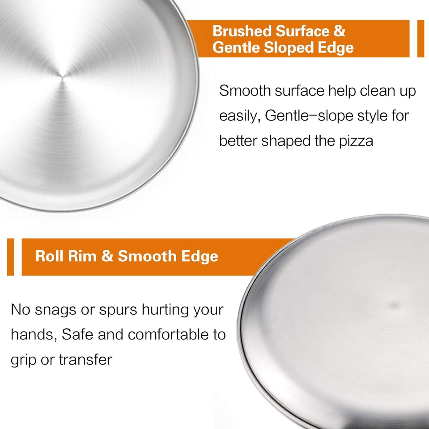 TeamFar Pizza Pan, 10” & 12” & 13.4”, 3 Pcs Pizza Pan Set Stainless Steel Pizza Pan Round Pizza Oven Pans Tray for Baking Serving, Healthy & Rust Free, Heavy Duty & Dishwasher Safe