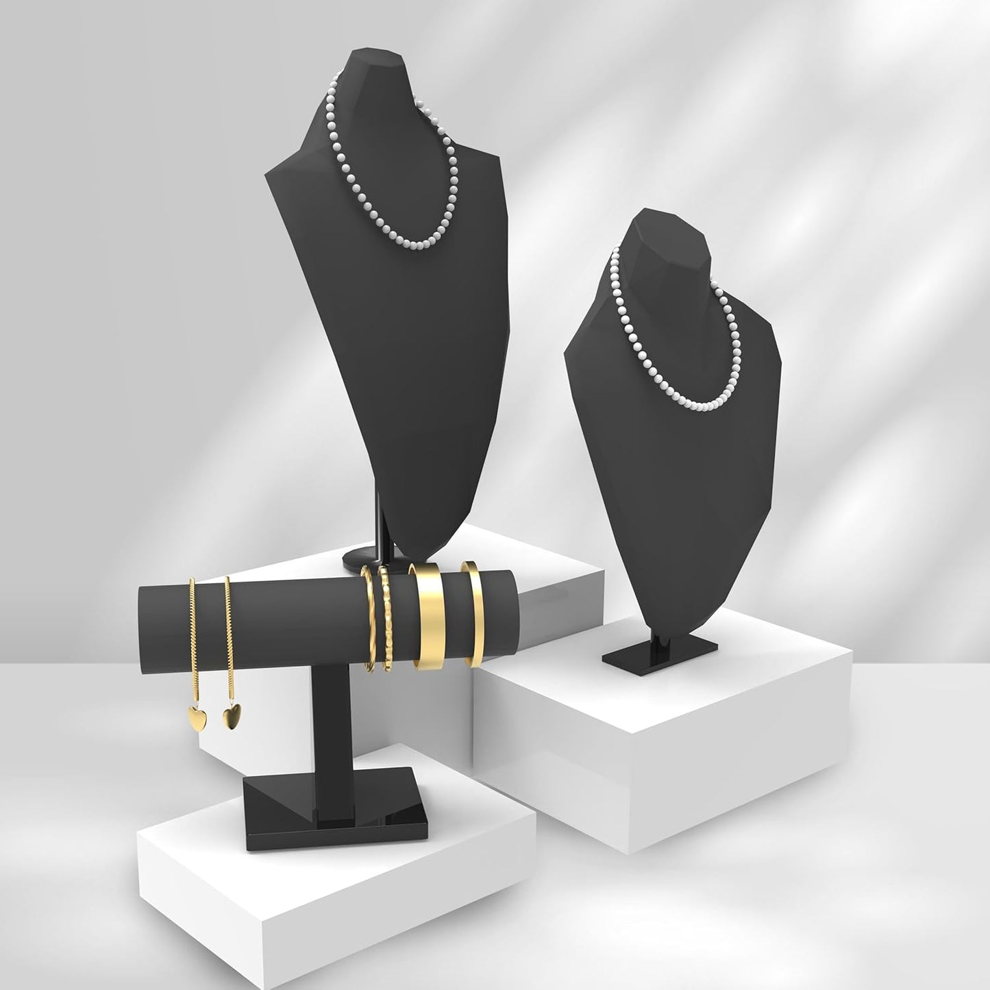 3 Pack White Buffet Food Risers, Step 12” 11”10” Size Acrylic Cube Box Display for Dessert Table Display Set Food Drink Collectibles Jewelry Figures, Display Stands for Retail Vendor Events,5 Side, Rectangle