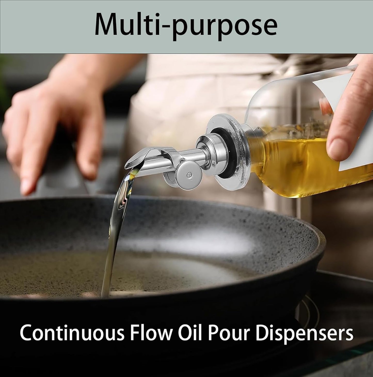 Pafusen 2 Pack Auto Flip Olive Oil Dispenser, Liquor Pour Spout, Oil Dispenser for Kitchen, Easily Turn Your Bottles into Dispensers for Liquor, Vinegar, Coffee Syrup or Oils, Weighted Pourer, Gold