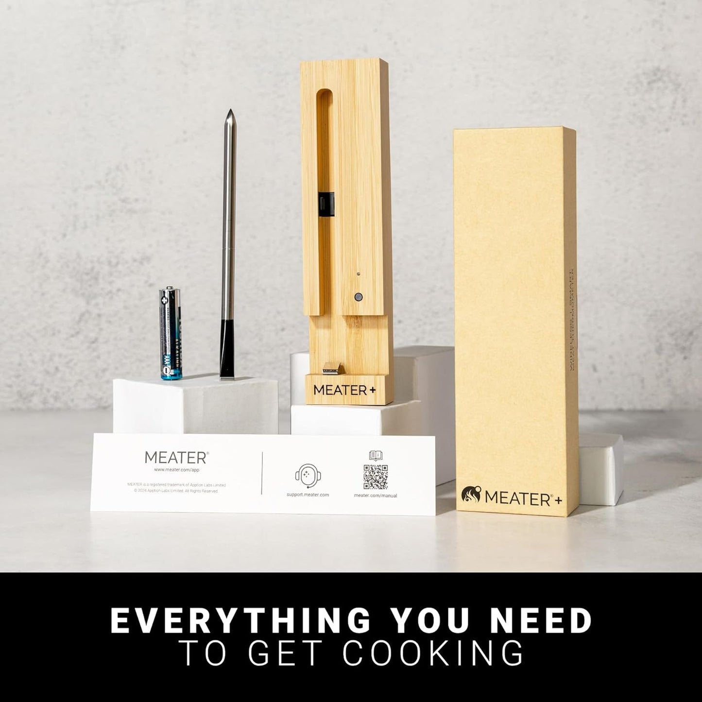 MEATER Plus: Smart Bluetooth Wireless Meat Thermomter Digital | Limited Edition King of The Grill Engraved | Brown Sugar Color | Perfect for Steak, Chicken, Turkey, & More | Delicous Recipes in App