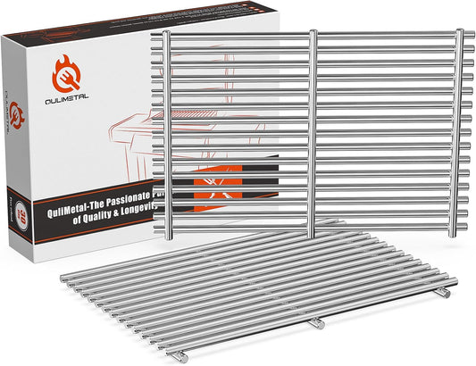 QuliMetal SUS304 9MM Grill Grates for Weber Spirit 300 and GS4 Spirit II 300 Series, Spirit 700, Genesis Silver/Gold/Platinum B & C, Genesis 1000-3500, Replacement Parts for Weber 7638 7639