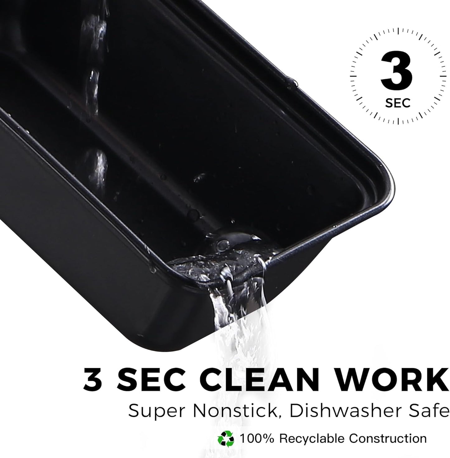 HONGBAKE Mini Loaf Pan for Baking Bread, 6 x 3.3 x 2 In Nonstick Small Banana Bread Tins Set of 3, Tiny Carbon Steel Meatloaf Pan - Dark Grey