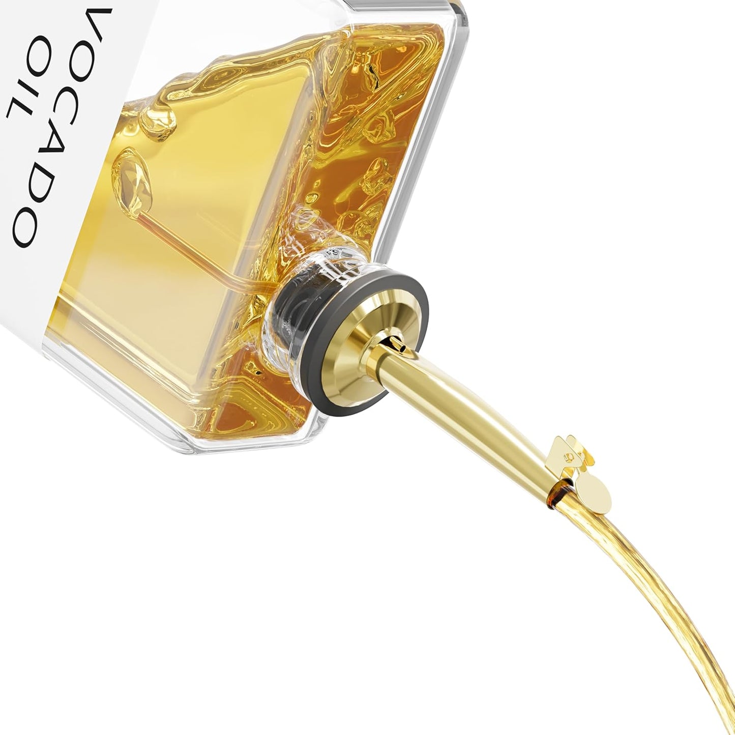 New England Stories Kitchen Cooking Oil Dispenser Set, Olive Oil and Vinegar Bottles, Soy Sauce Dispenser - 2 Pieces, Gold, Durable & Stylish Design