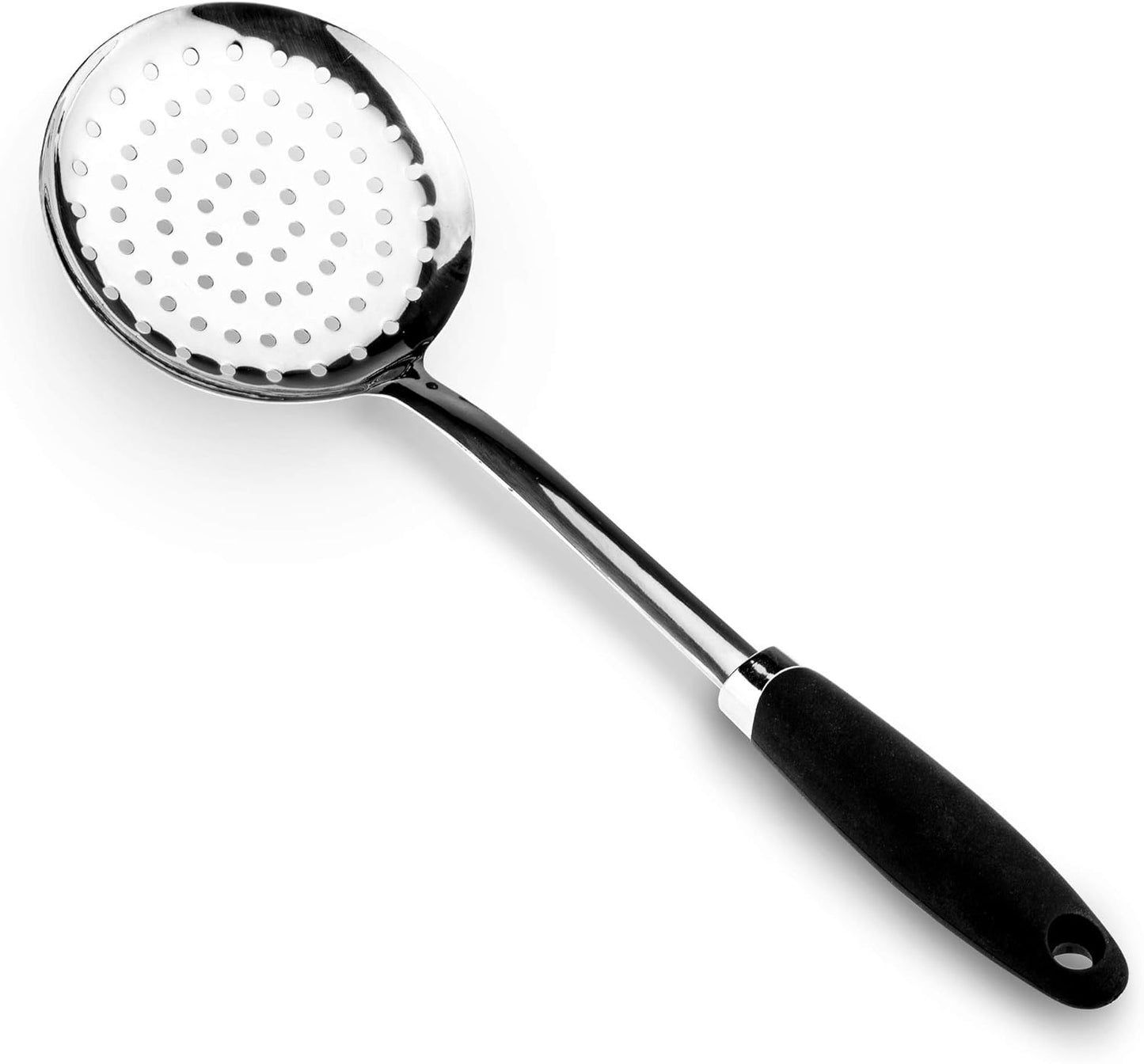 Brushed Stainless Steel Non-Slip Ergonomic Handle Skimmer