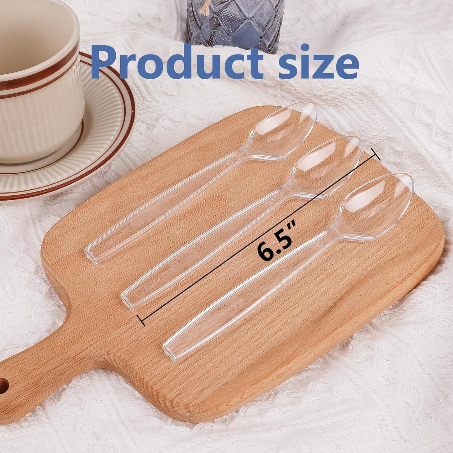 100 Count Plastic Spoons,Heavy Plastic Silverware,Premium Disposable Spoons, BPA-Free, Heat Resistant, Suitable for Parties, Events and Everyday Use