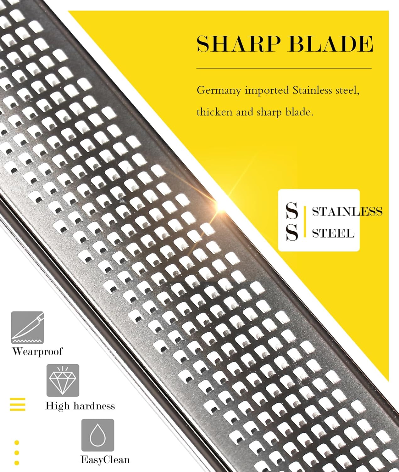 Ourokhome Kitchen Lemon Zester, Stainless Steel Hand Held Parmesan Cheese Grater for Ginger, Chocolate, Coconut, Lime, Nutmeg, Citrus, Fruit, Vegetable with Cleaning Brush, Dishwasher safe, Gray