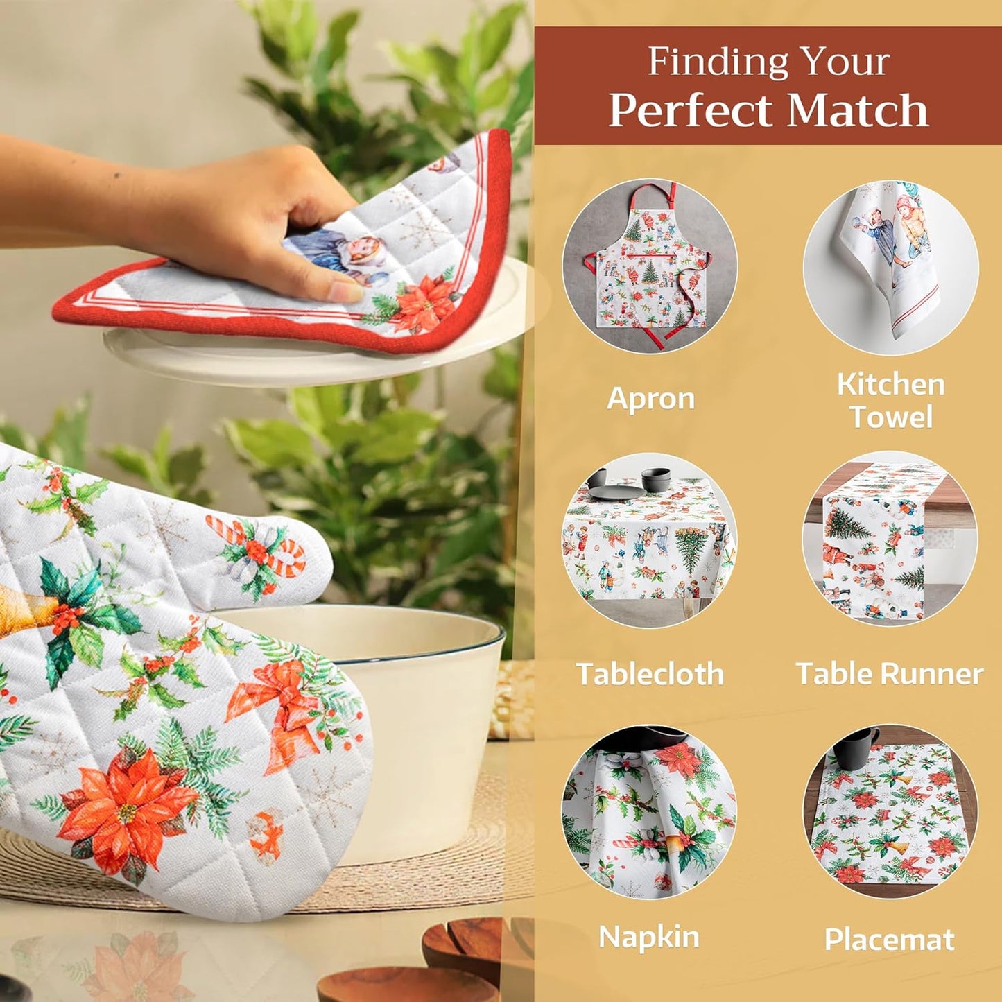 Maison d' Hermine Pot Holders 100% Cotton Heat Resistant Potholders 8" x 8" Hot Pads with Loop BBQ, Cooking, Baking, Grilling, Kitchen, Handling Hot Pans (Pack of 1, Chromo)