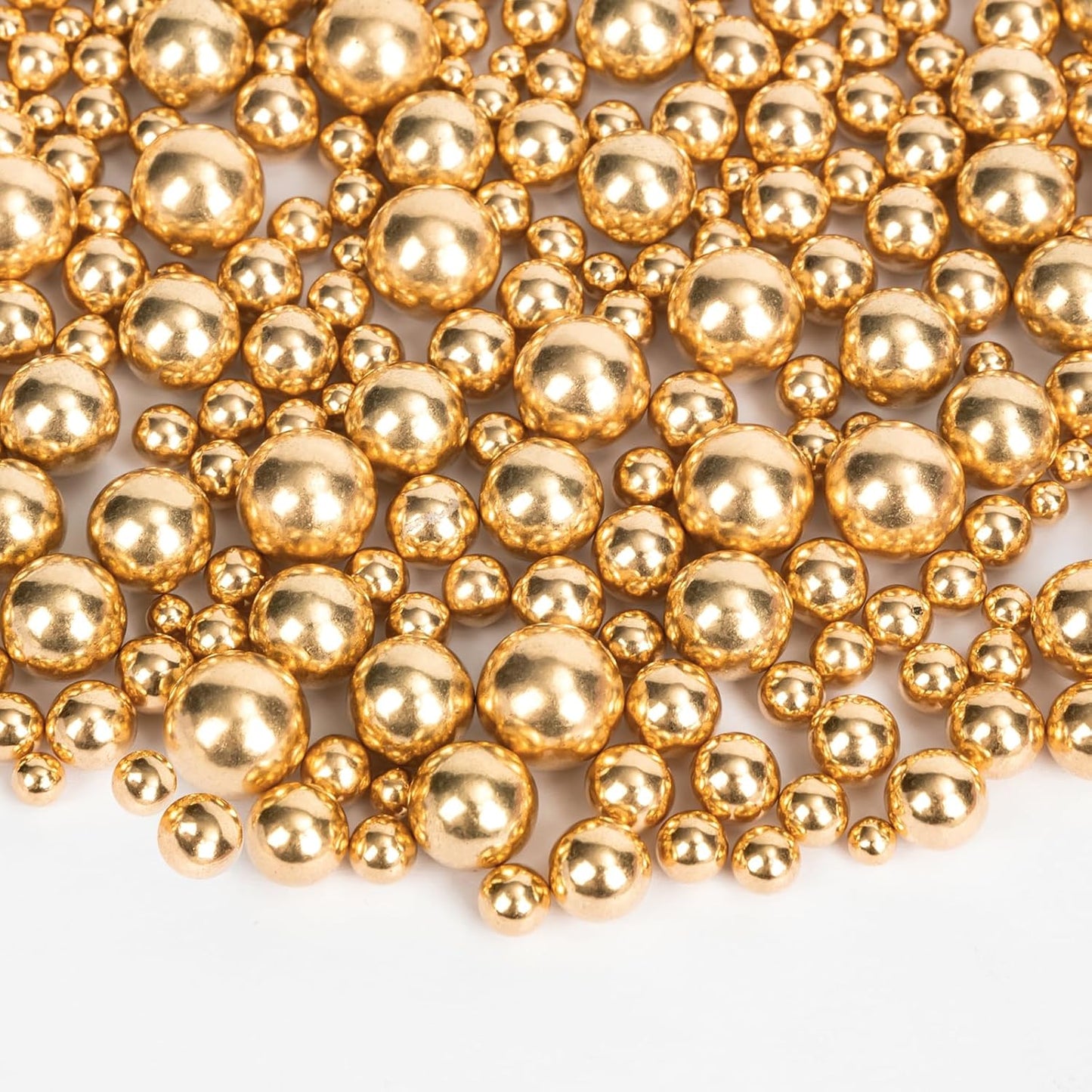 Gold Pearl Sprinkles,Candy Pearls for Baking,Sprinkle Mix Size,Edible Sugar Cake Decorations,Cupcake Toppers,Cookie Decorating,Donuts Ice Cream Decorating,Wedding Birthday Party Valentines Christmas Supplies,130g/4.58oz