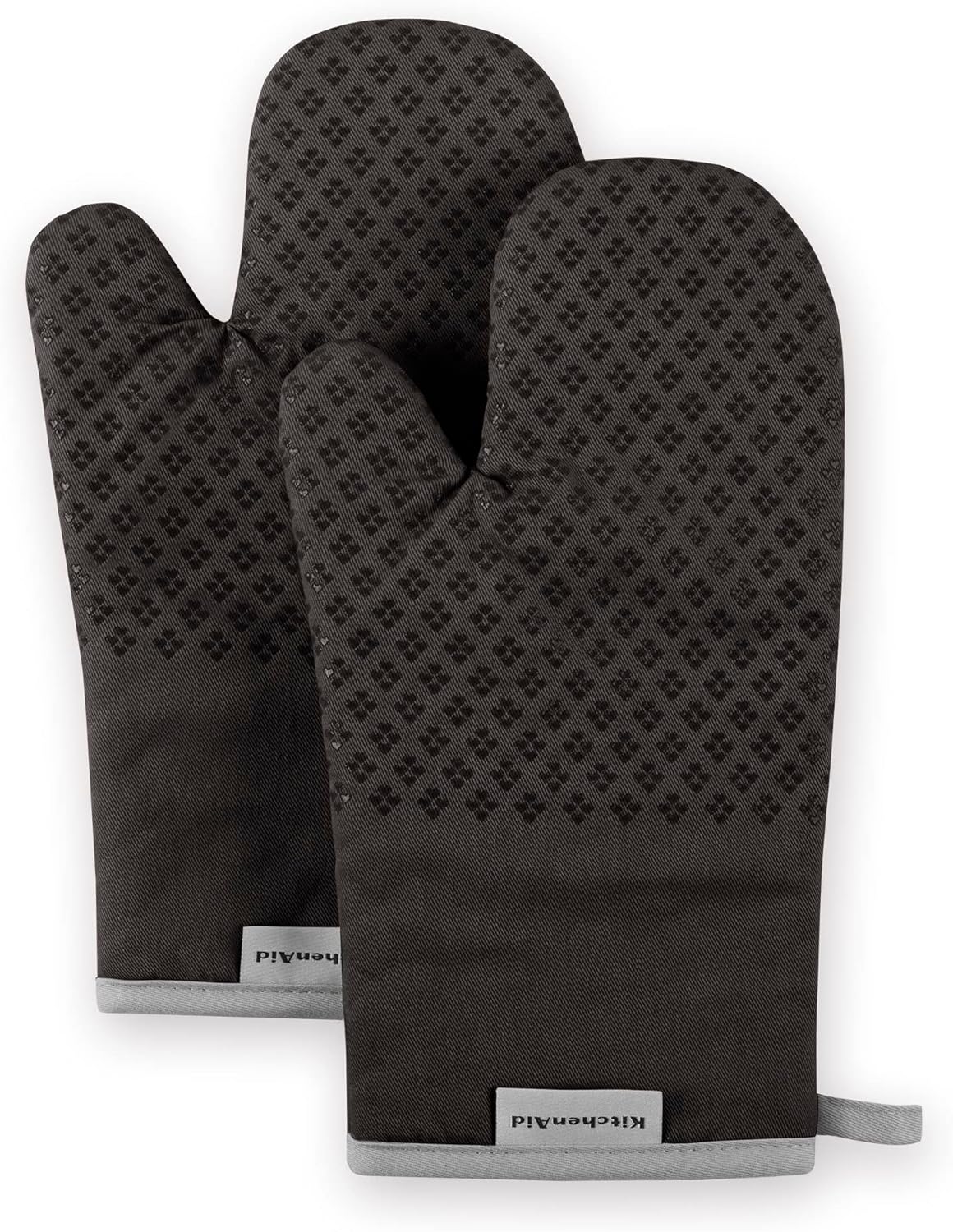 KitchenAid Asteroid Oven Mitt Set, 7"x12.5", Black, 2 Piece