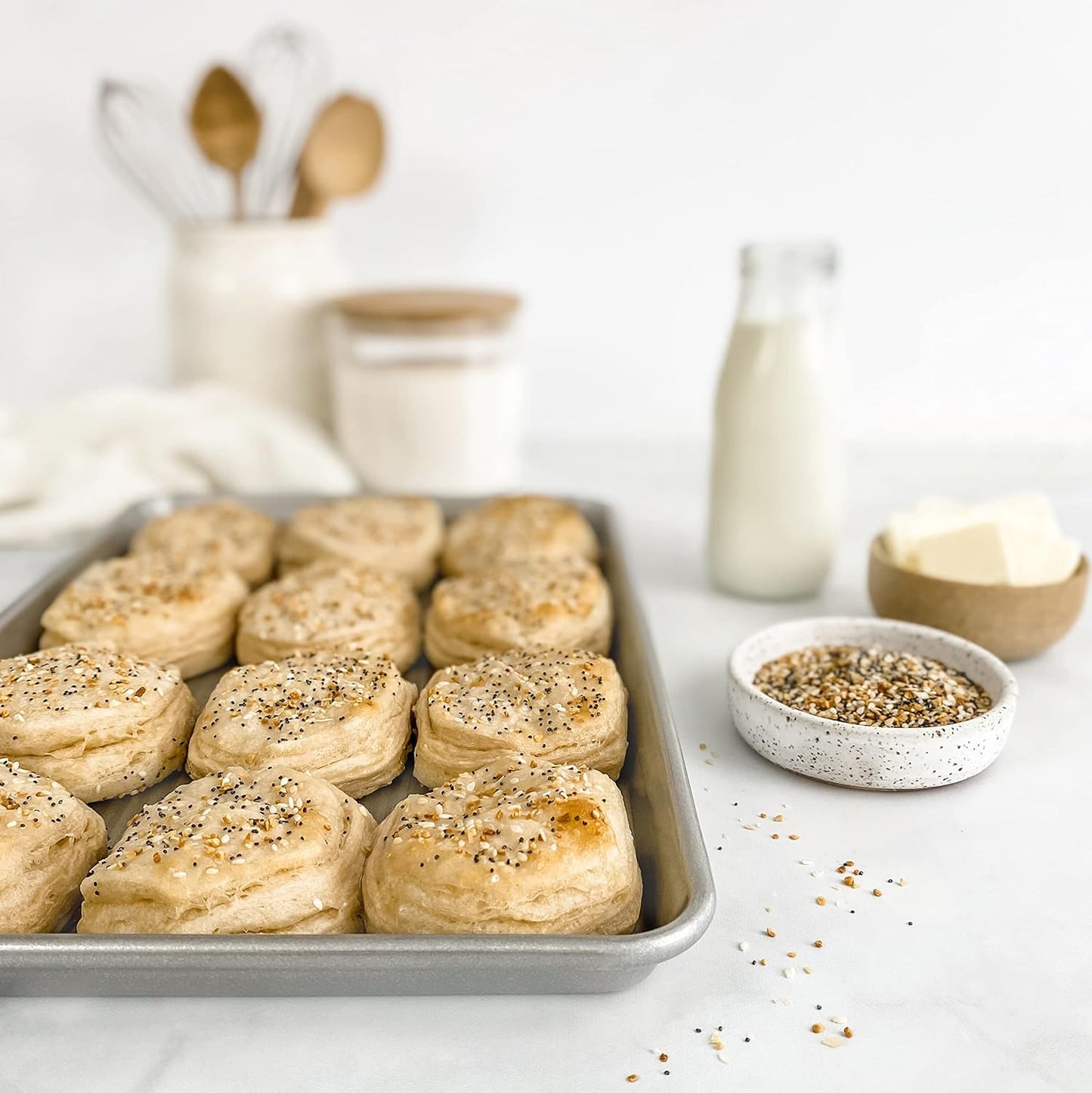 USA Pan Bakeware Nonstick Jelly Roll Baking Sheet Pan, Aluminized Steel (Pack of 6)