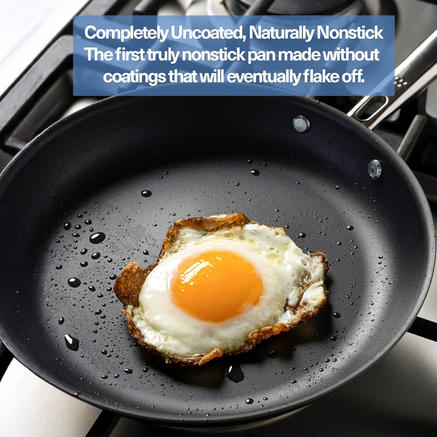 Misen Carbon Nonstick™ Frying Pan – Carbon Steel Pan, Naturally Nonstick No-Coating Surface, Ultra-Durable & Oven-Safe, Induction & Gas Compatible - 8 Inch