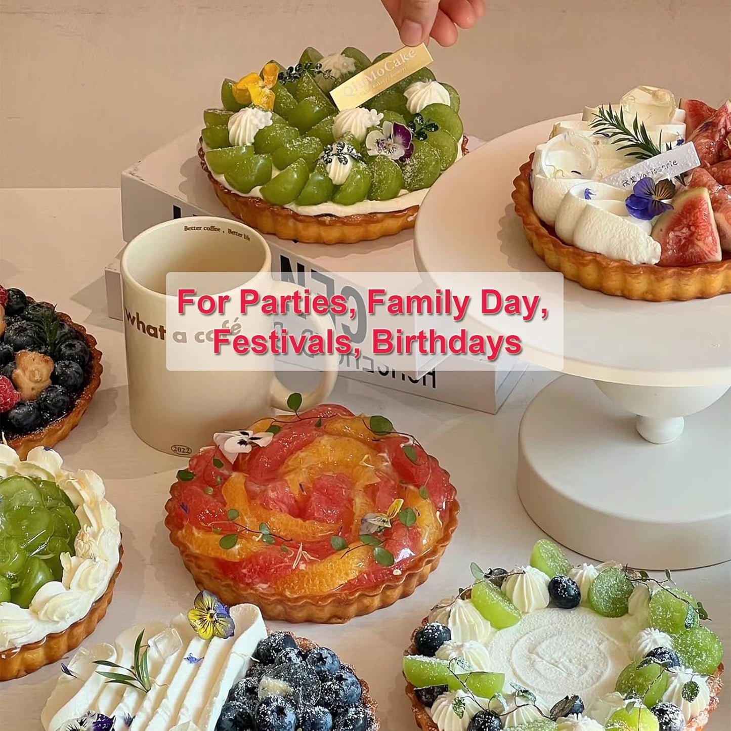 5 Inch Quiche Pans 6 Pack, Round Mini Tart Pans with Removable Bottom. Small Egg Tart Molds with Non-Stick Coating, Rugged Carbon Steel for Tart Shells Desert Making Christmas Festival Party