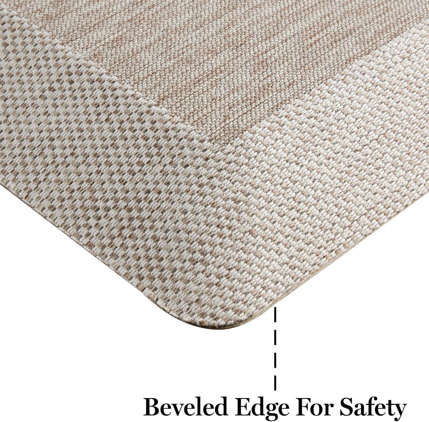 Martha Stewart Mira Modern Heathered Anti-Fatigue Air-Infused Kitchen Mat, Coffee Brown, 19.6"x39"