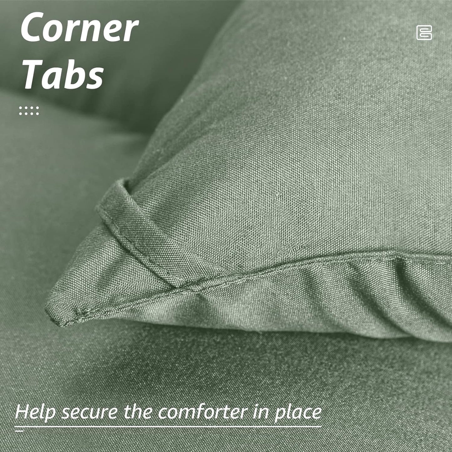 HYLEORY All Season Twin Size Bed Comforter - Cooling Down Alternative Quilted Duvet Insert with Corner Tabs - Winter Warm - Machine Washable - Sage Green