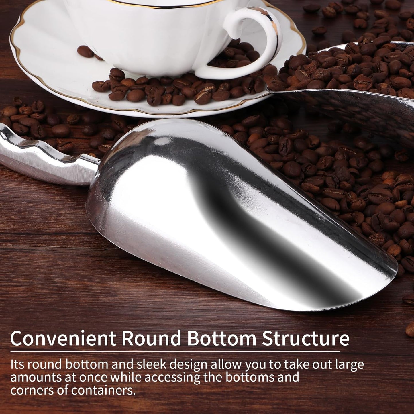 12 Oz Cast Aluminum Bar Ice Scoop,Suitable for wedding, buffet-1pc