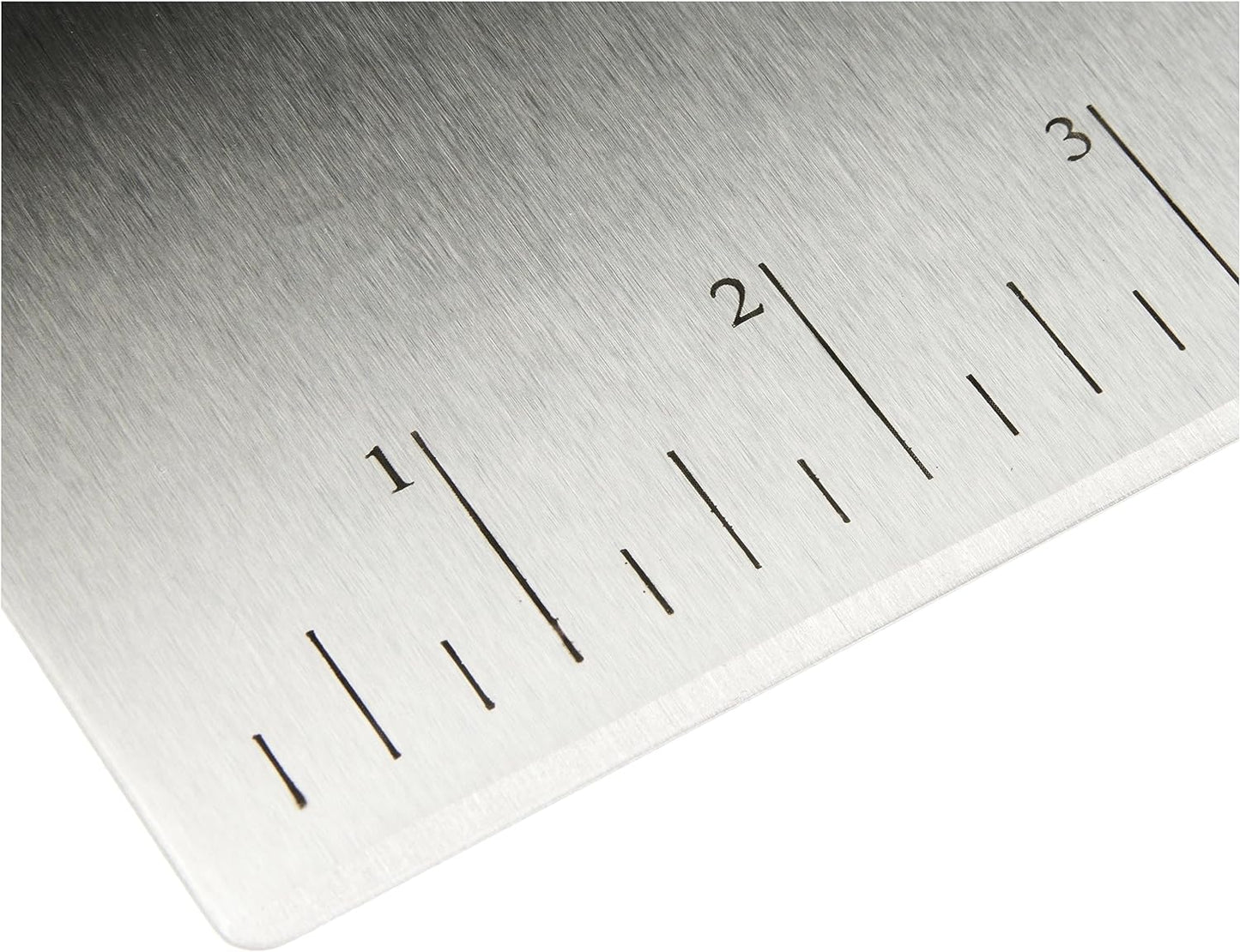 Amazon Basics Multi-Purpose Stainless Steel Scraper/Chopper with Contoured Grip, 6", Black, Silver