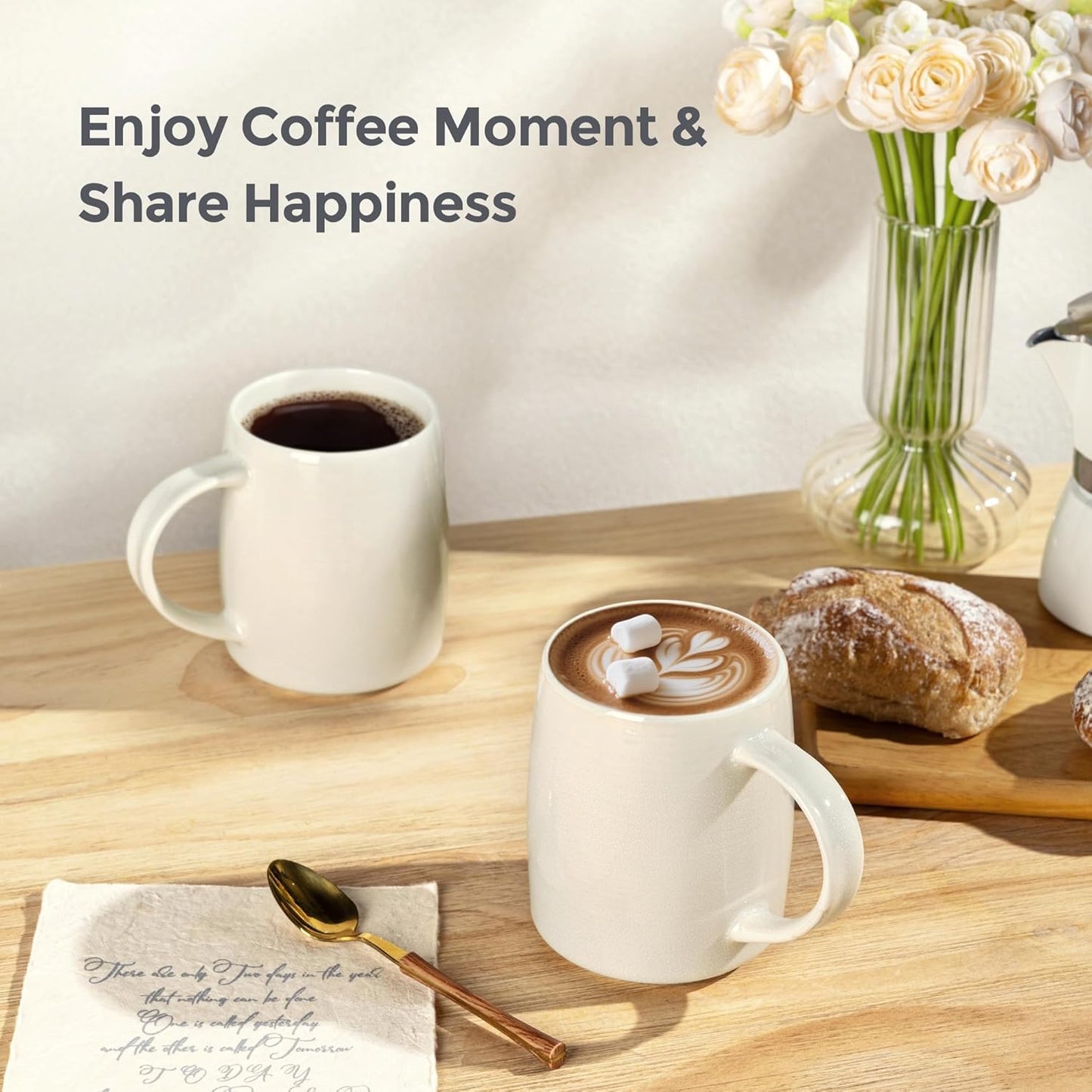 GBHOME Large Coffee Mugs Set of 6, 18oz Handmade Ceramic Coffee Mugs Set with Gradient color for Latte/Tea/Beer/Hot Cocoa, Dishwasher & Microwave Safe