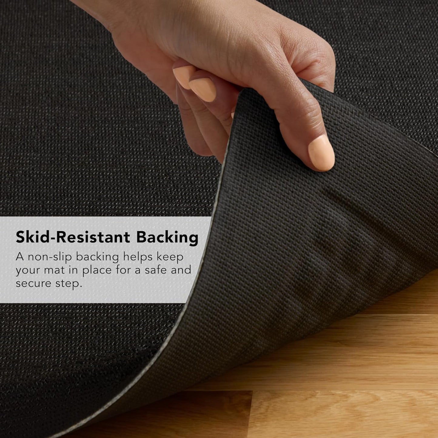 KITCHENAID Gourmet Series Kitchen Comfort Gel Mat, Woven Texture, Matte Black, 20"x39"