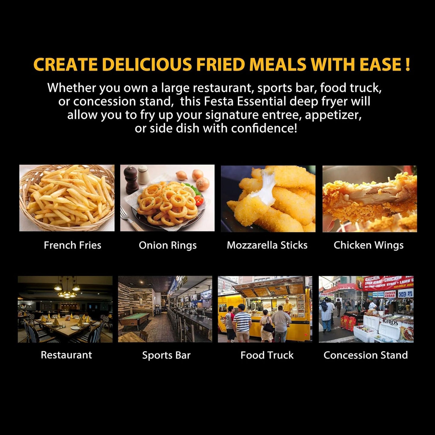 14 Qt. Electric Countertop Commercial Deep Fryer with 6.8 Qt. Basket, for Restaurant and Home - 120V, 1700W, Stainless Steel Build