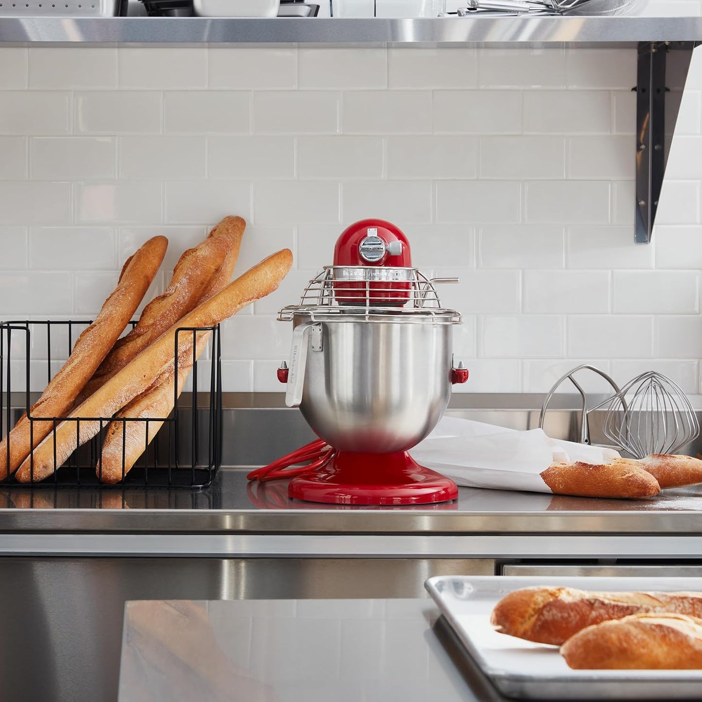 KitchenAid KSMC895ER 8-Quart Commercial Countertop Mixer with Bowl-Guard, 10-Speed, Gear-Driven, Empire Red