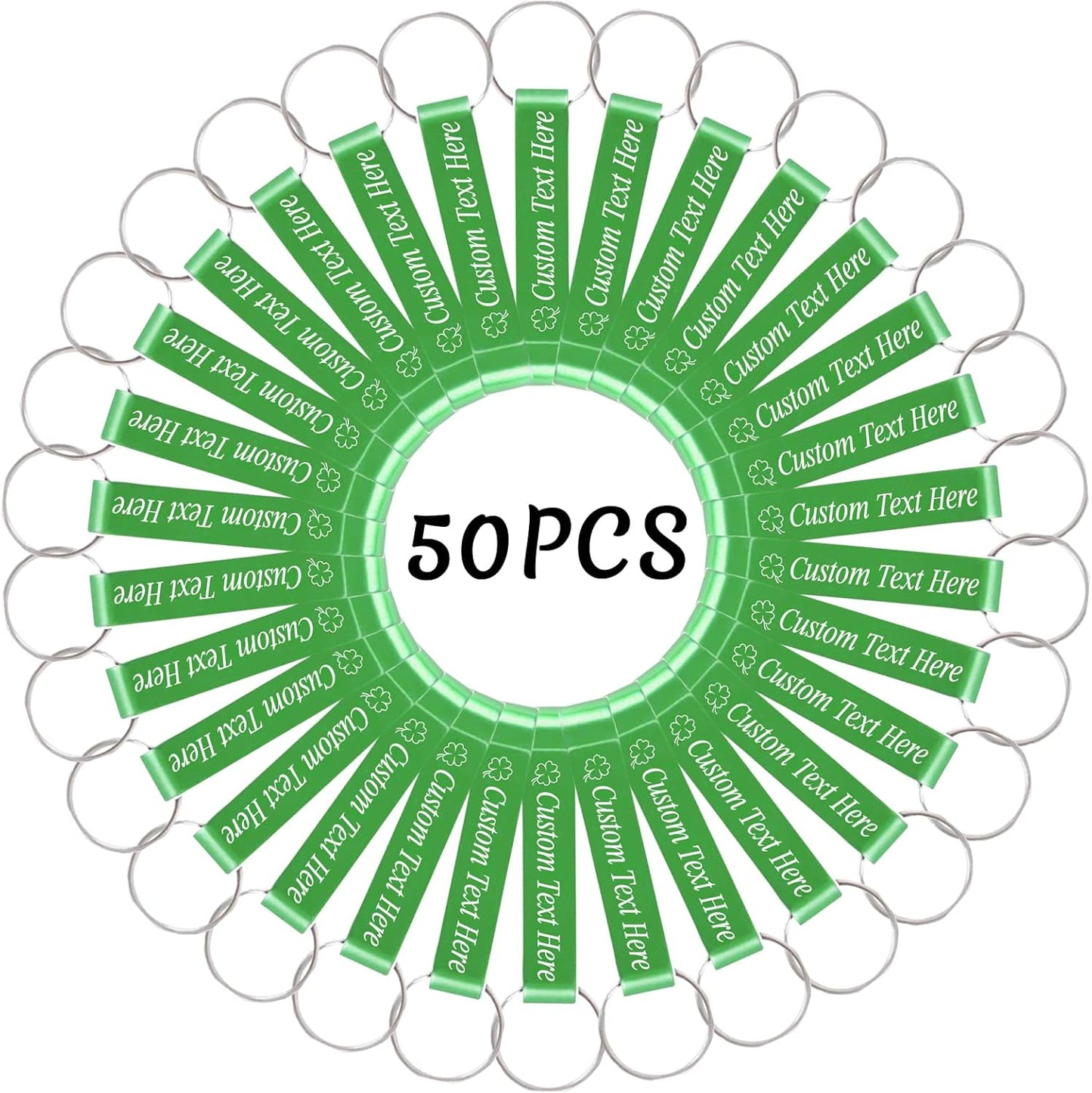 50PCS Personalized Bottle Opener Keychain Bulk Custom Beer Bottle Opener with Logo Text Engraved Wedding Bottle Opener Favors Customized Gifts for Guests Baby Shower Birthday Party-Green