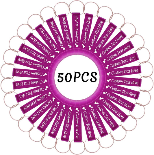 50PCS Personalized Bottle Opener Keychain Bulk Custom Beer Bottle Opener with Logo Text Engraved Wedding Bottle Opener Favors Customized Gifts for Guests Baby Shower Birthday Party-Pink