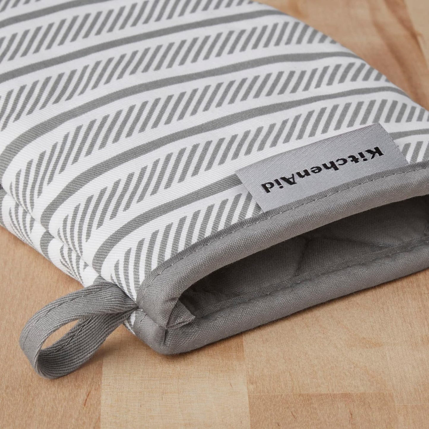 KitchenAid Albany Mini Oven Mitt 2-Pack Set, Grey, 5.5"x8"