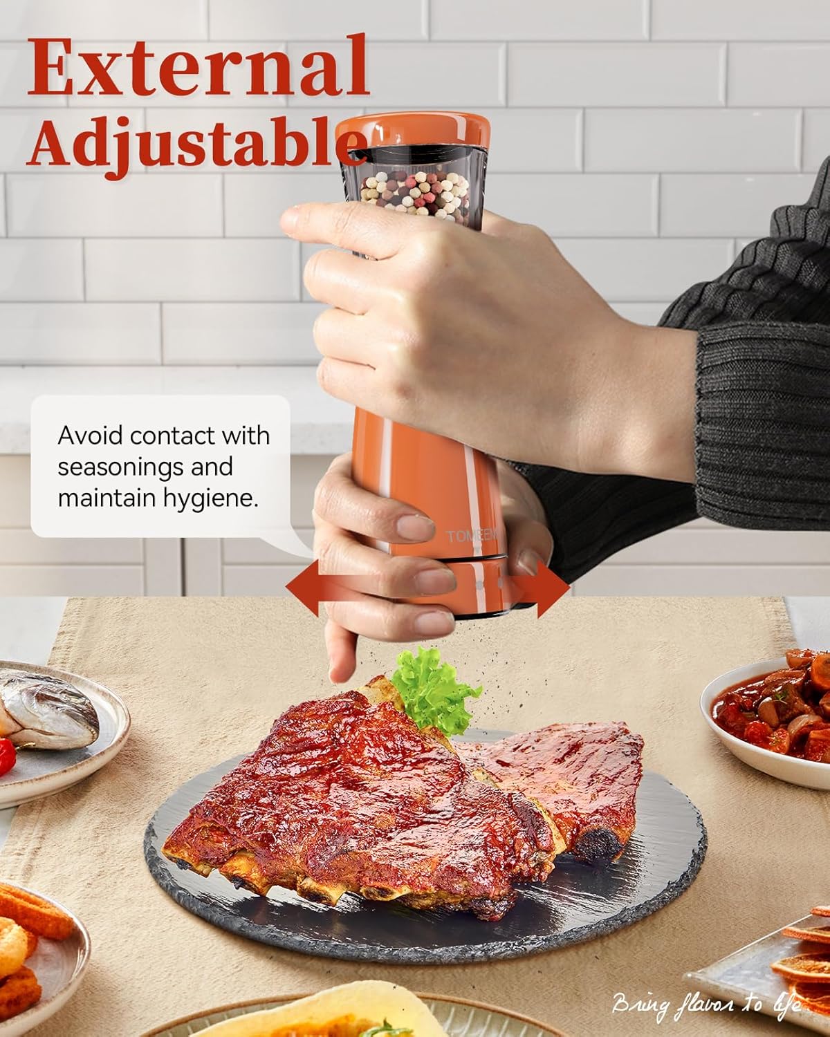 Electric Salt and Pepper Grinder Set with Storage Base, Stainless Steel Rechargeable Salt and Pepper Grinder Set with 4.5 oz Large Capacity, 1.8" Wide Mouth, Adjustable Coarseness, Ideal for Kitchen